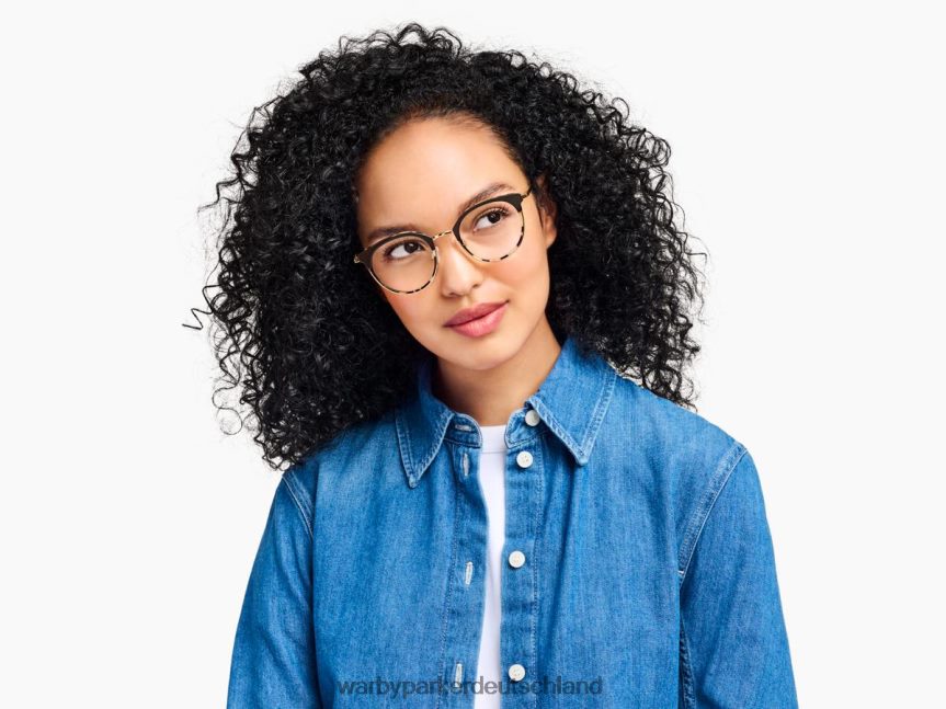 Warby Parker T4FT0T133 Brille geschichtete Marzipan-Schildkröte mit poliertem Gold angelise – Bild 2