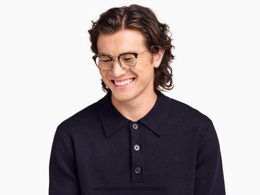 Warby Parker T4FT0T133 Brille geschichtete Marzipan-Schildkröte mit poliertem Gold angelise – Bild 3