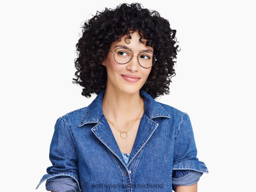 Warby Parker T4FT0T135 Brille gebürstete Tinte mit poliertem Gold York – Bild 3