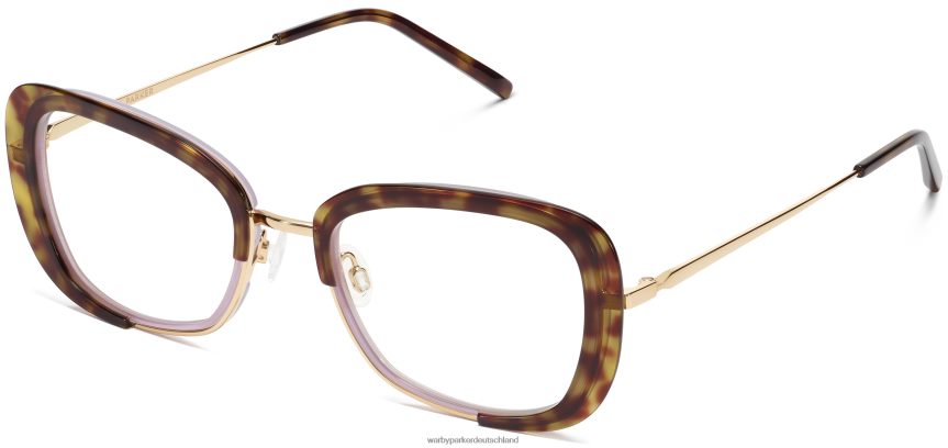 warby_parker_t4ft0t185_brille_geschichtete_taro_schildkroete_mit_poliertem_gold_halima.jpg Warby Parker T4FT0T185 Brille geschichtete Taro-Schildkröte mit poliertem Gold Halima – Bild 1