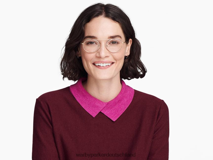 Warby Parker T4FT0T223 Brille Poliertes Gold mit mattem Whiskey-Schildpatt Corwin – Bild 3