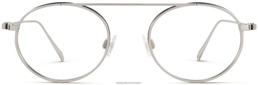 Warby Parker T4FT0T224 Brille poliertes Silber mit Blau Corwin – Bild 4