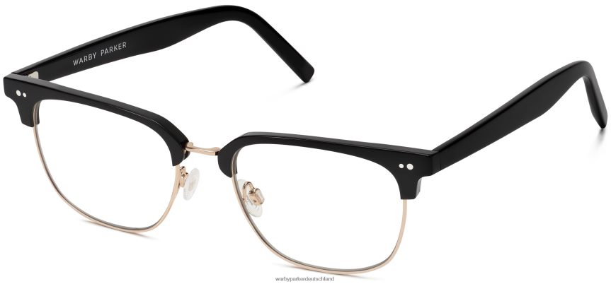 warby_parker_t4ft0t25_brille_tiefschwarz_mit_poliertem_gold_baird.jpg Warby Parker T4FT0T25 Brille tiefschwarz mit poliertem Gold Baird – Bild 1