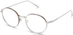 Warby Parker T4FT0T488 Brille Poliertes Silber mit Eichenfass Garnison