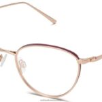 Warby Parker T4FT0T564 Brille Roségold mit Burgunderrot Elise