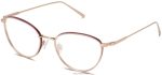 Warby Parker T4FT0T564 Brille Roségold mit Burgunderrot Elise