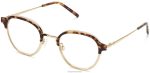 Warby Parker T4FT0T91 Brille geschichtete Haselnussschildkröte mit poliertem Gold Finnegan