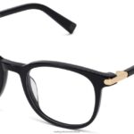 Warby Parker T4FT0T18 Brille tiefschwarz mit poliertem Gold durand
