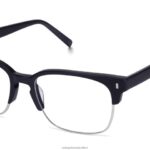 Warby Parker T4FT0T209 Brille Tiefschwarz matt mit poliertem Silber ames