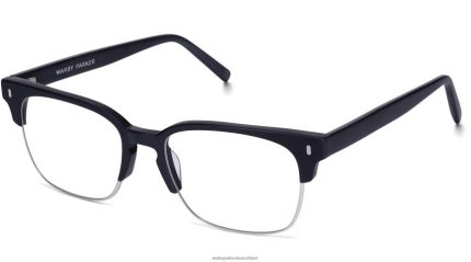 Warby Parker T4FT0T209 Brille Tiefschwarz matt mit poliertem Silber ames