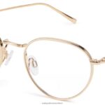 Warby Parker T4FT0T217 Brille poliertes Gold Esra