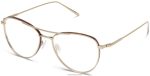 Warby Parker T4FT0T220 Brille poliertes Gold mit Eichenfass sanaa