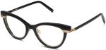 Warby Parker T4FT0T350 Brille tiefschwarz mit poliertem Gold Aurelia