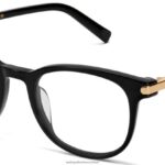 Warby Parker T4FT0T519 Brille tiefschwarz mit poliertem Gold durand